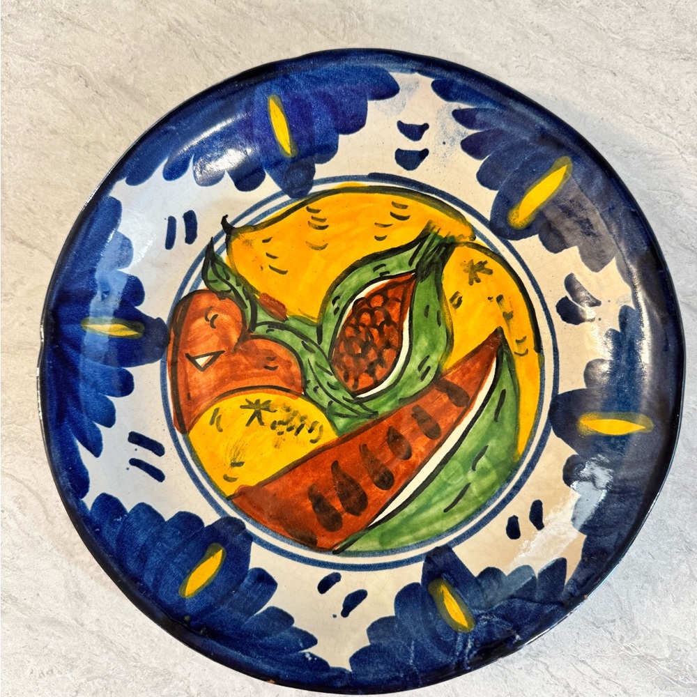 Talavera Mexican Pottery Hand Painted Decorative Fruit Plate
